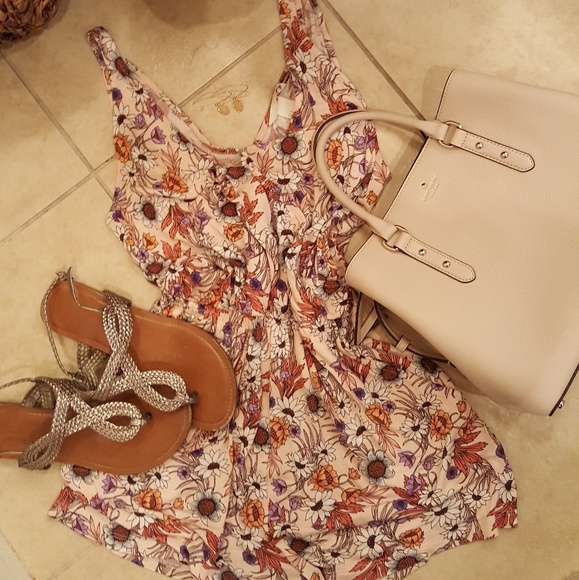 H&M Pants - shell pink floral h&m romper